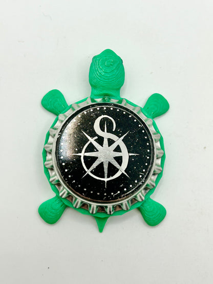 Stardust Cellars - Bottle Cap Magnet Turtle Shell Shocked Art