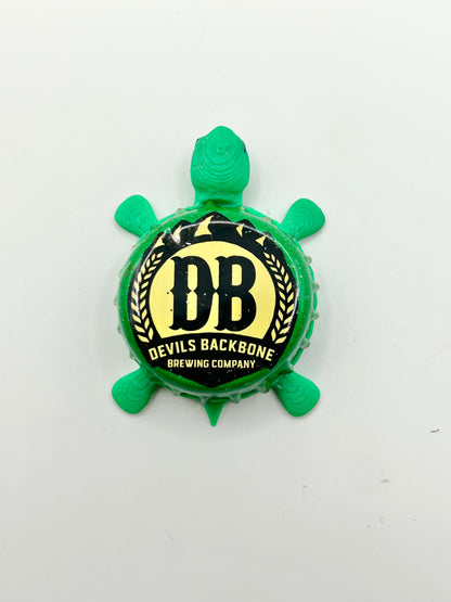 Devils Backbone Brewing (Green) - Bottle Cap Magnet Turtle Shell Shocked Art
