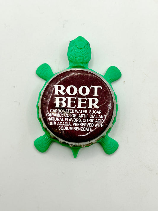 Root Beer Soda (Text) - Bottle Cap Magnet Turtle Shell Shocked Art