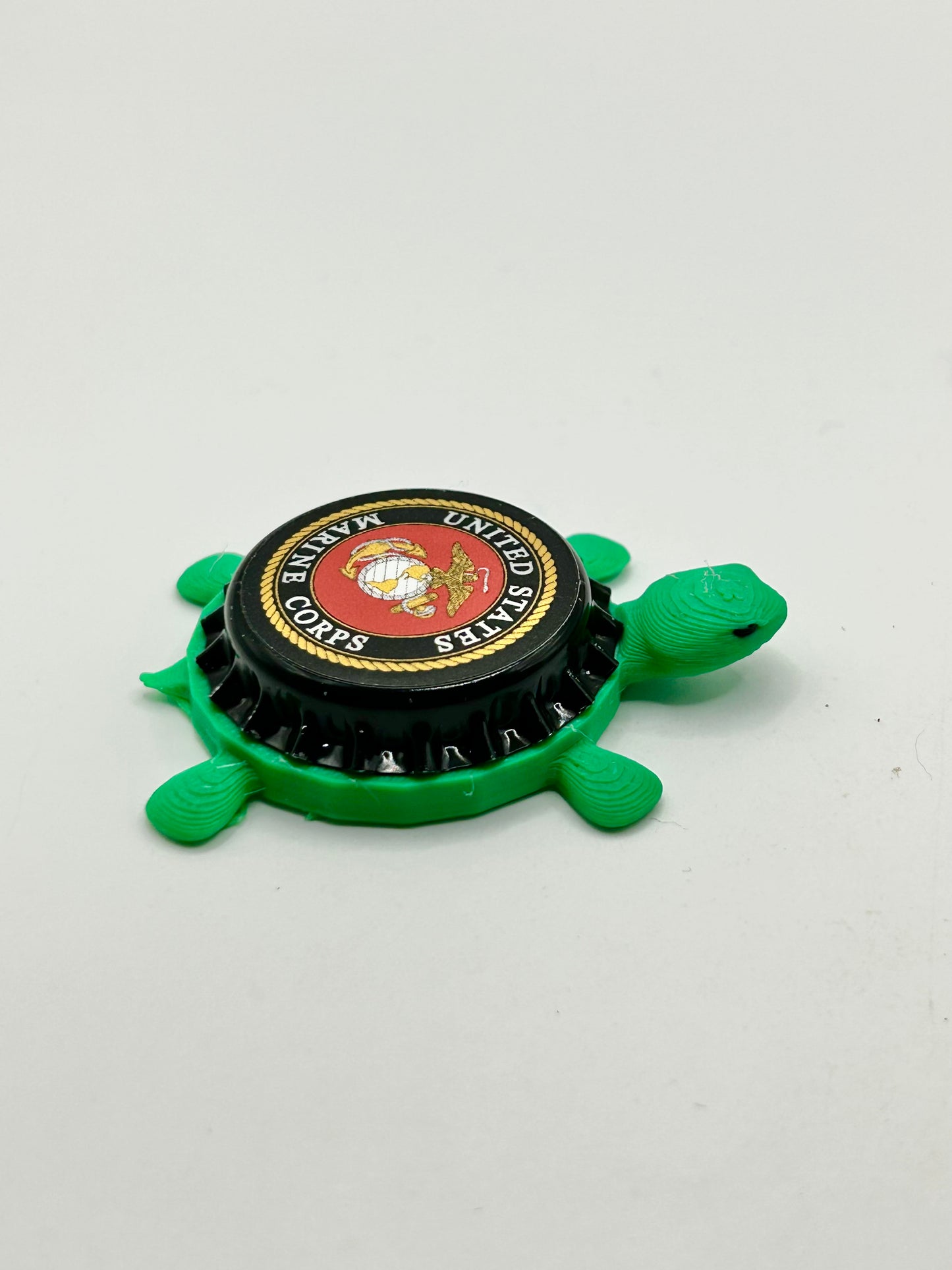 United States Marine Corps - Bottle Cap Magnet Turtle Shell Shocked Art