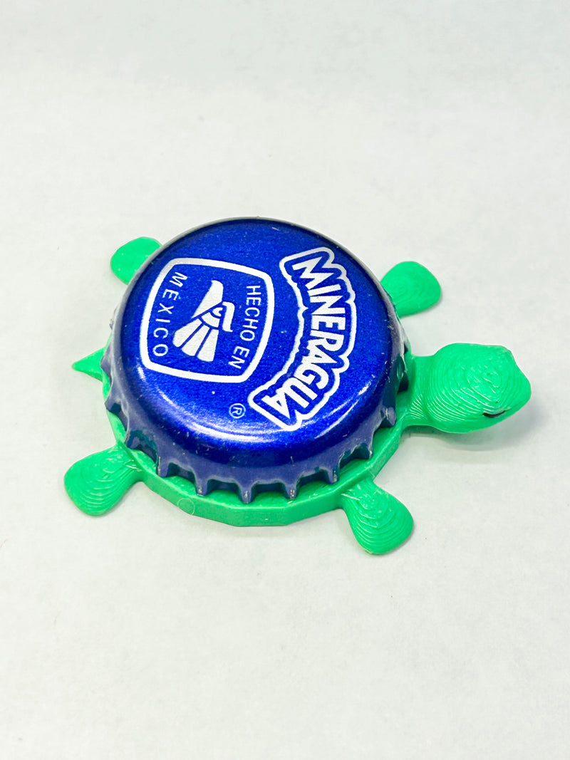 Mineragua (Mexico Label) - Bottle Cap Magnet Turtle Shell Shocked Art