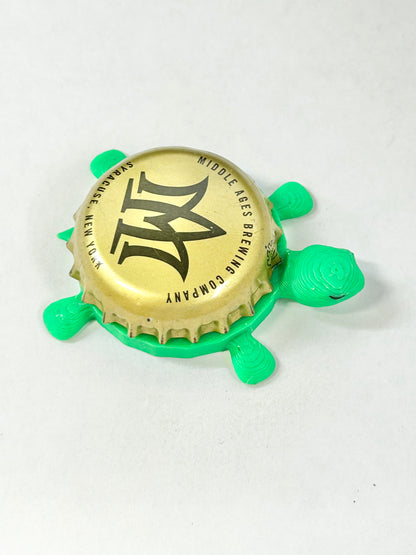 Middle Ages Brewing - Bottle Cap Magnet Turtle Shell Shocked Art