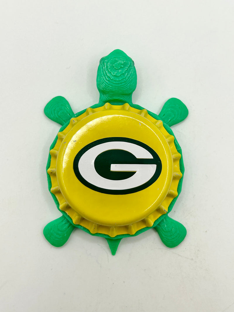 Green Bay Packers - Bottle Cap Magnet Turtle Shell Shocked Art