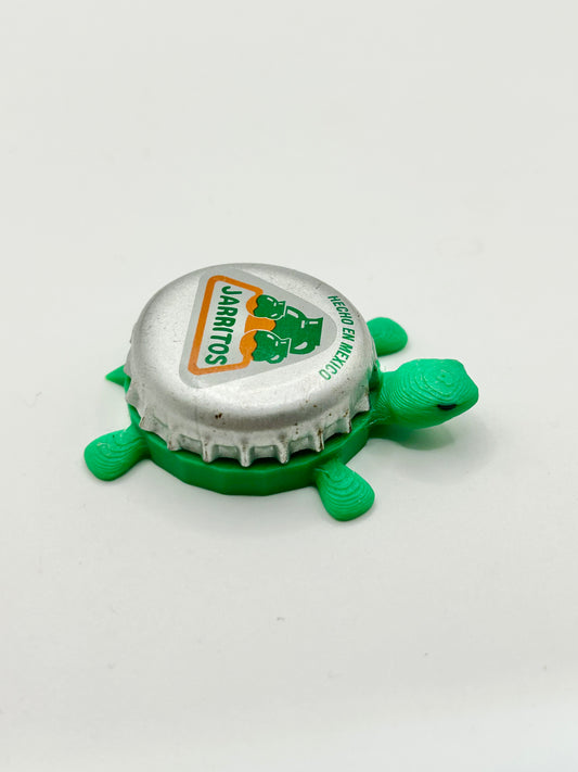 Jarritos (Green & Orange) - Bottle Cap Magnet Turtle