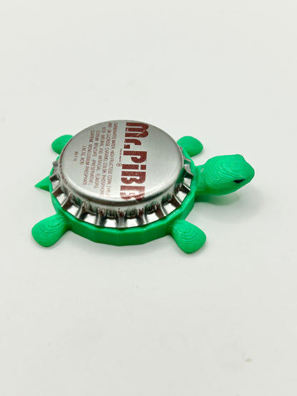 Mr Pibb (Brown Text) - Bottle Cap Magnet Turtle Shell Shocked Art
