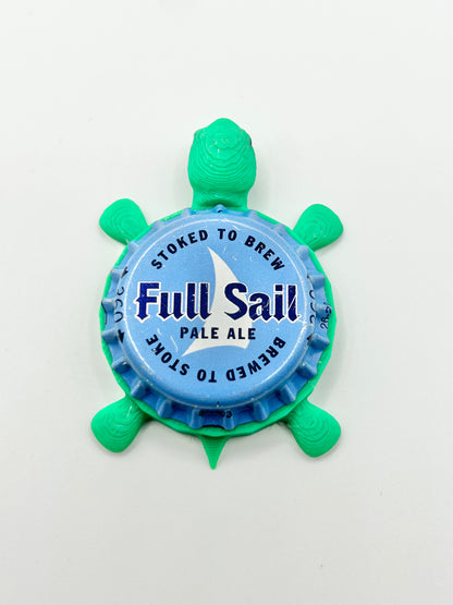 Full Sail Brewing Pale Ale - Bottle Cap Magnet Turtle Shell Shocked Art