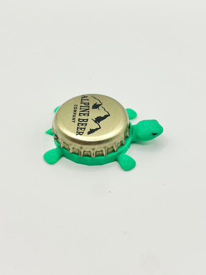 Alpine Beer - Bottle Cap Magnet Turtle Shell Shocked Art