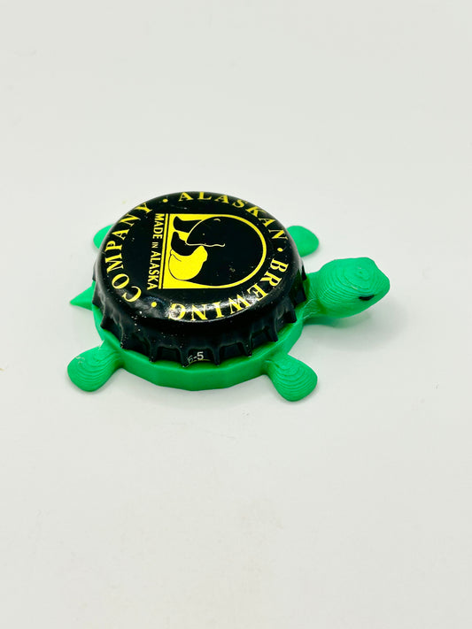 Alaskan Brewing (Black and Yellow) - Bottle Cap Magnet Turtle