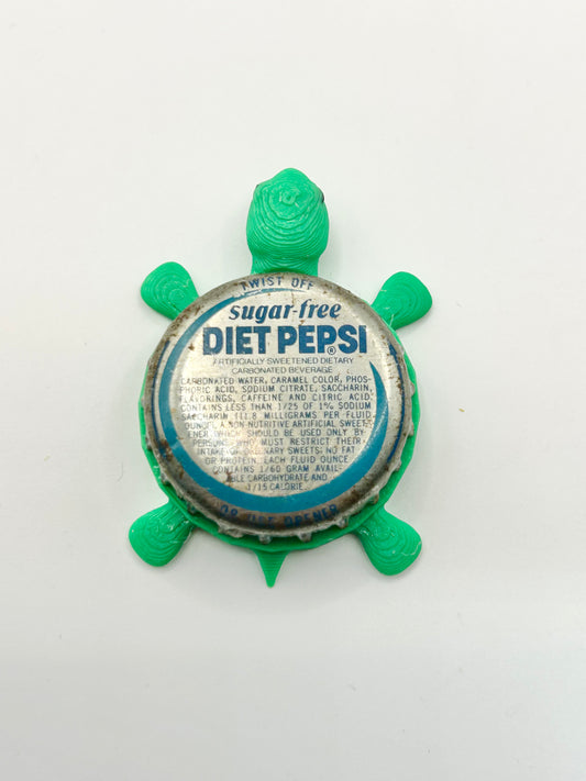 Diet Pepsi (with Text) - Bottle Cap Magnet Turtle