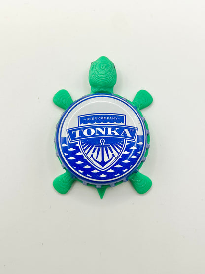 Tonka Brewing - Bottle Cap Magnet Turtle Shell Shocked Art