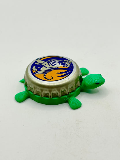 Tiger Beer - Bottle Cap Magnet Turtle Shell Shocked Art
