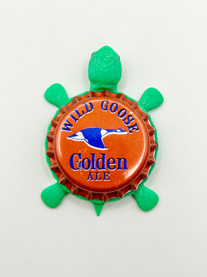 Wild Goose Golden Ale - Bottle Cap Magnet Turtle Shell Shocked Art