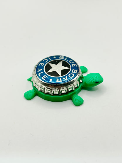 Blue Boar Ice Ale - Bottle Cap Magnet Turtle Shell Shocked Art