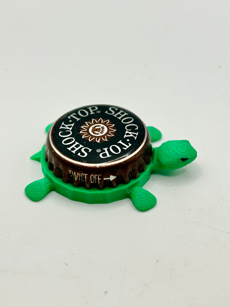 Shock Top (Brown) - Bottle Cap Magnet Turtle Shell Shocked Art