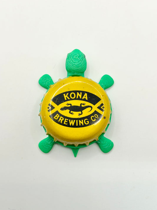 Kona Brewing (Yellow and Black) - Bottle Cap Magnet Turtle
