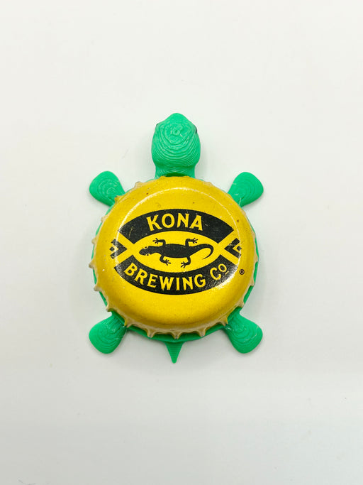 Kona Brewing (Yellow and Black) - Bottle Cap Magnet Turtle Shell Shocked Art