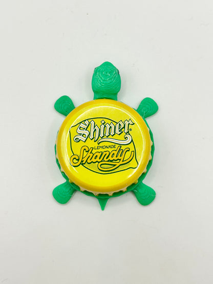 Shiner Lemonade Shandy - Bottle Cap Magnet Turtle Shell Shocked Art