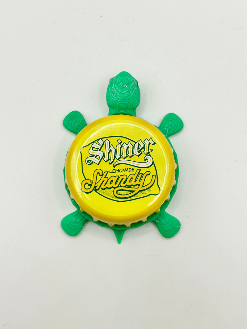 Shiner Lemonade Shandy - Bottle Cap Magnet Turtle Shell Shocked Art