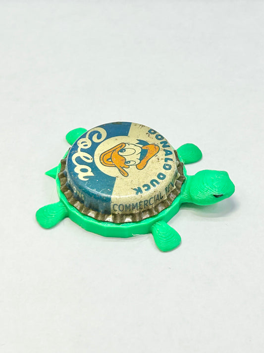 Donald Duck Cola Soda (Vintage) - Bottle Cap Magnet Turtle