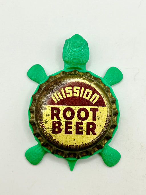 Mission Root Beer (Vintage) - Bottle Cap Magnet Turtle Shell Shocked Art