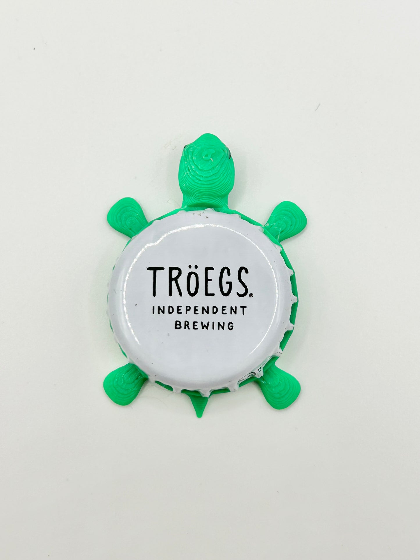 Troegs Beer (White) - Bottle Cap Magnet Turtle