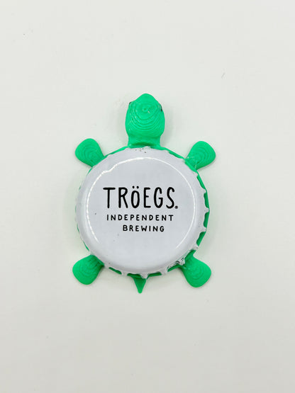Troegs Beer (White) - Bottle Cap Magnet Turtle Shell Shocked Art