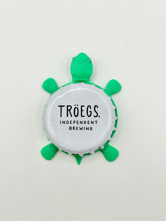 Troegs Beer (White) - Bottle Cap Magnet Turtle