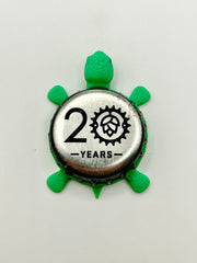 Real Ale Brewing (20 Years) - Bottle Cap Magnet Turtle Shell Shocked Art