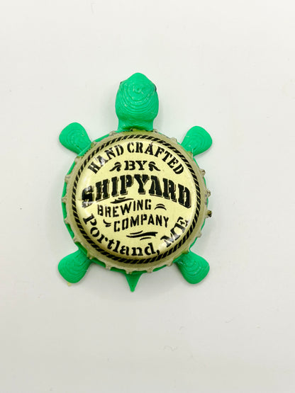 Shipyard Brewing - Bottle Cap Magnet Turtle Shell Shocked Art