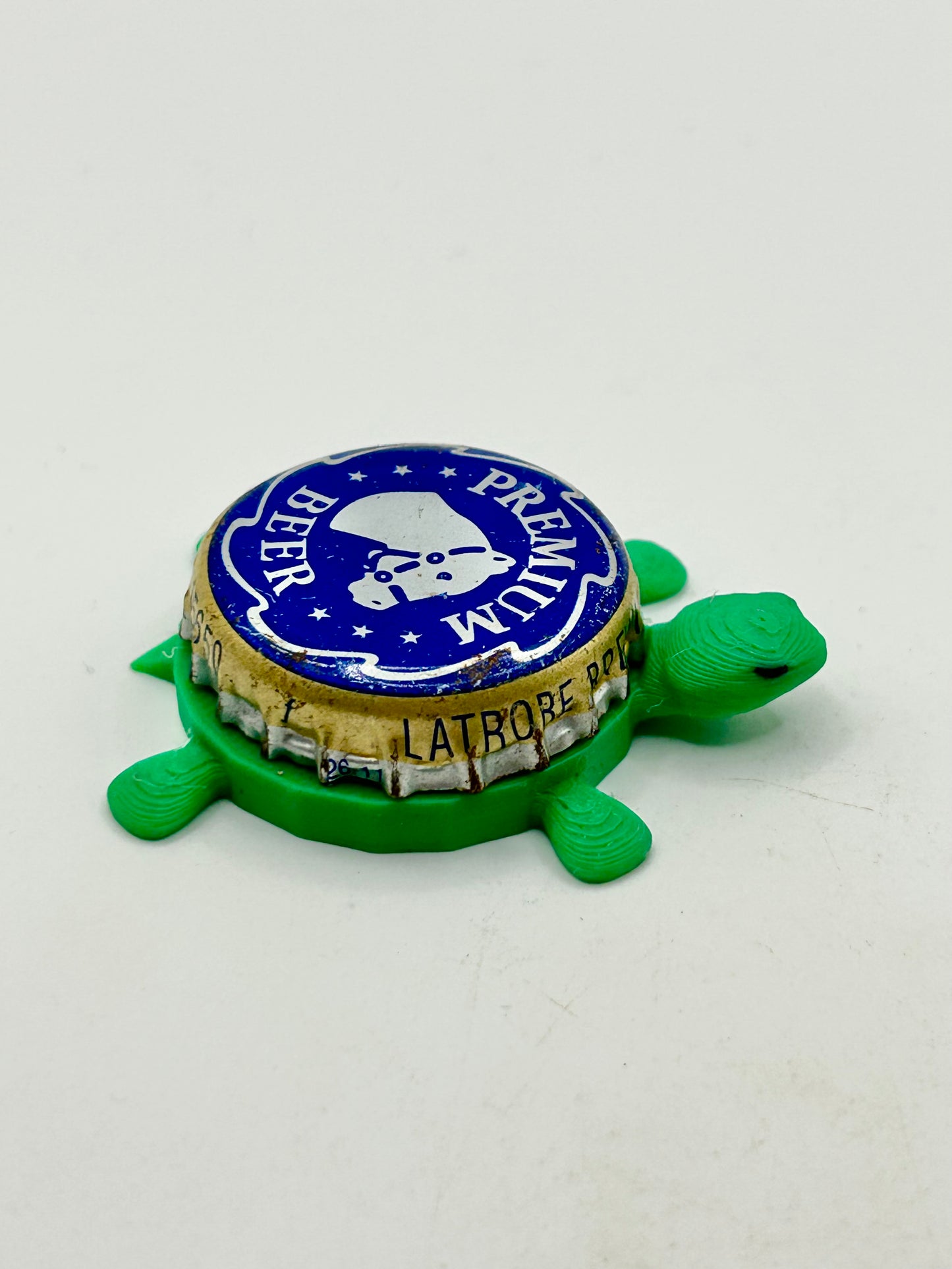 Rolling Rock Premium Beer (Vintage) - Bottle Cap Magnet Turtle Shell Shocked Art