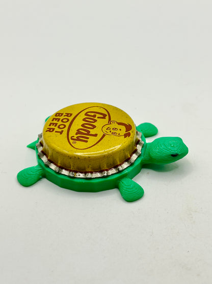 Goody Root Beer Soda - Bottle Cap Magnet Turtle Shell Shocked Art