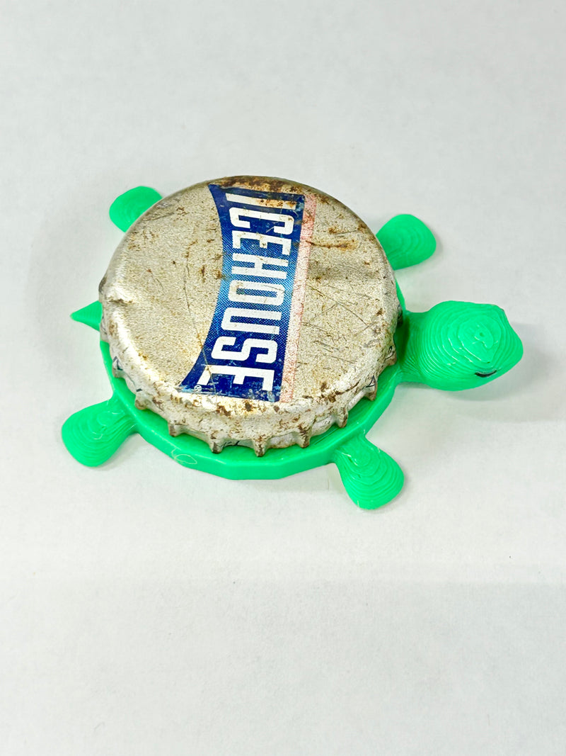 Icehouse Beer (Vintage Text) - Bottle Cap Magnet Turtle Shell Shocked Art