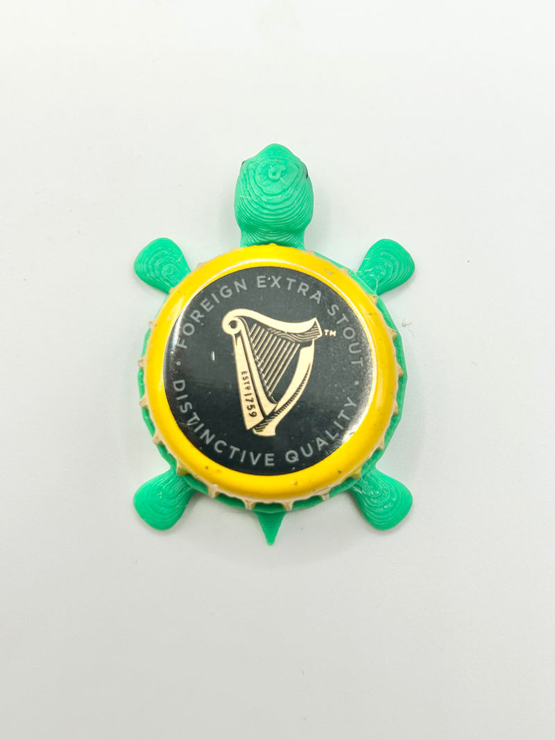 Guinness Extra Stout (International) - Bottle Cap Magnet Turtle Shell Shocked Art