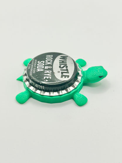 Whistle Rock & Rye Soda - Bottle Cap Magnet Turtle Shell Shocked Art