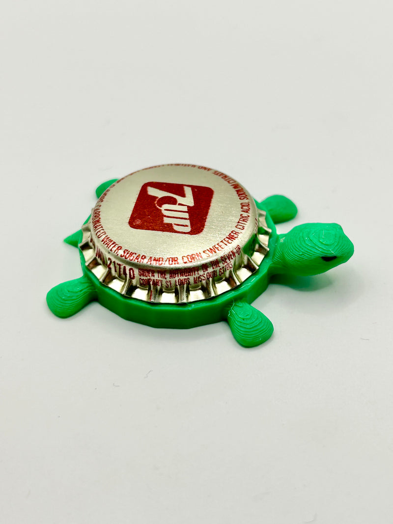 7Up Soda (Small Red Square) - Bottle Cap Magnet Turtle Shell Shocked Art