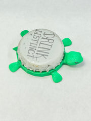 Drink Distinct - Bottle Cap Magnet Turtle Shell Shocked Art