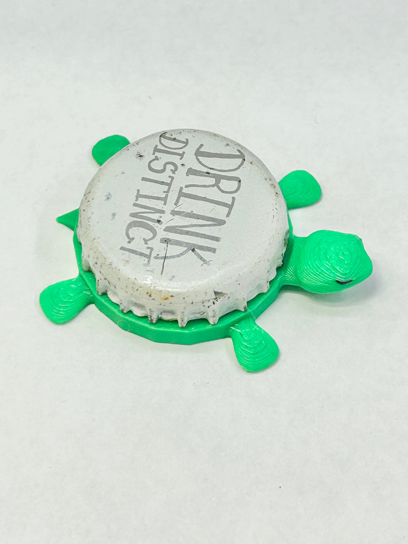 Drink Distinct - Bottle Cap Magnet Turtle Shell Shocked Art