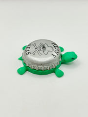 Heavy Seas (Silver) - Bottle Cap Magnet Turtle Shell Shocked Art