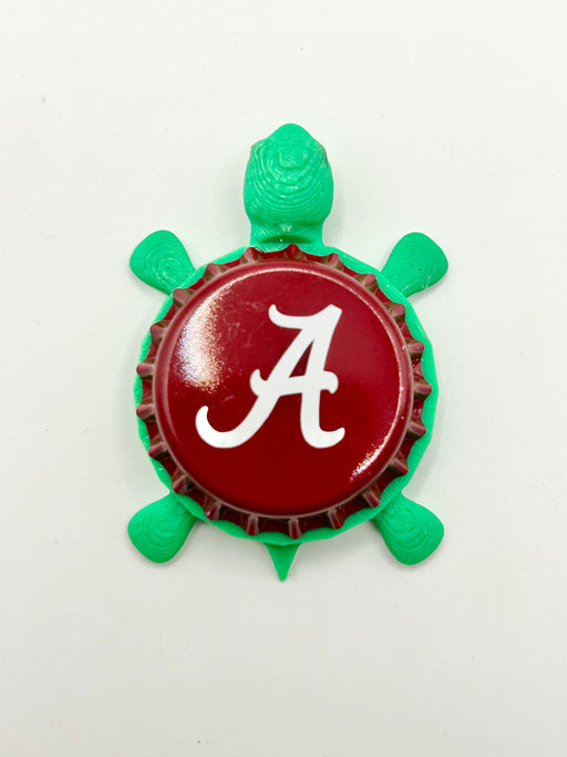 Alabama Crimson Tide - Bottle Cap Magnet Turtle Shell Shocked Art