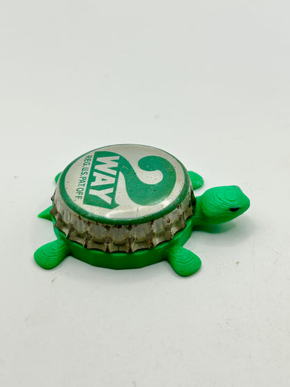 2 Way Soda (Light Green) - Bottle Cap Magnet Turtle Shell Shocked Art