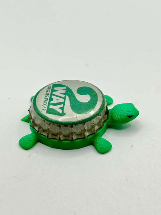 2 Way Soda (Light Green) - Bottle Cap Magnet Turtle Shell Shocked Art