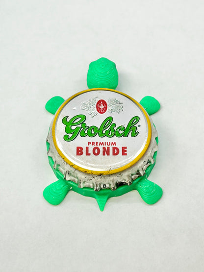 Grolsch Premium Blonde - Bottle Cap Magnet Turtle Shell Shocked Art