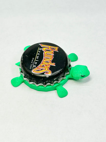 Founders Brewing - Bottle Cap Magnet Turtle Shell Shocked Art