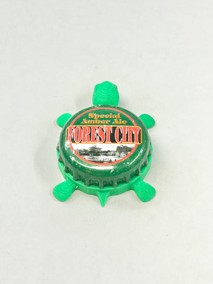 Forest City Special Amber Ale - Bottle Cap Magnet Turtle Shell Shocked Art