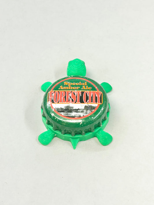 Forest City Special Amber Ale - Bottle Cap Magnet Turtle