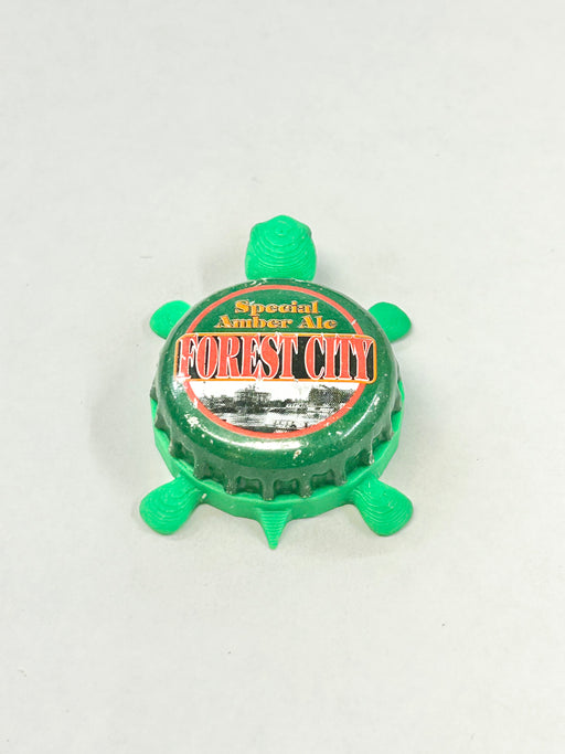Forest City Special Amber Ale - Bottle Cap Magnet Turtle Shell Shocked Art