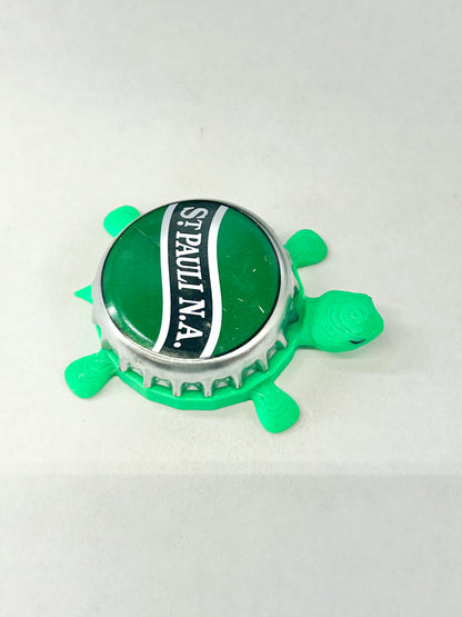 St Pauli Girl N.A. (Non-Alcoholic) - Bottle Cap Magnet Turtle Shell Shocked Art