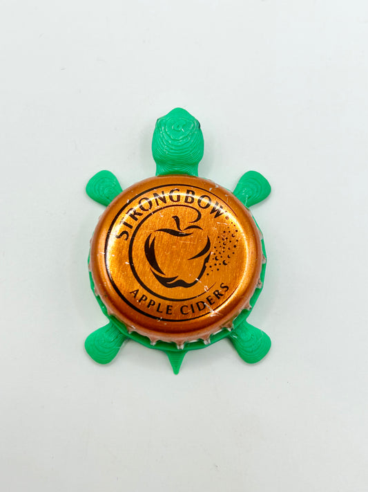 Strongbow Apple Cider (Orange) - Bottle Cap Magnet Turtle