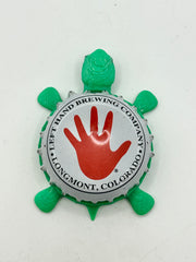 Left Hand Brewing (Vintage) - Bottle Cap Magnet Turtle Shell Shocked Art