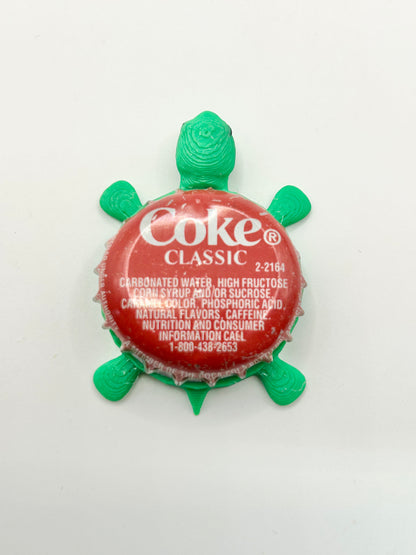 Coke (Classic with Text) - Bottle Cap Magnet Turtle Shell Shocked Art